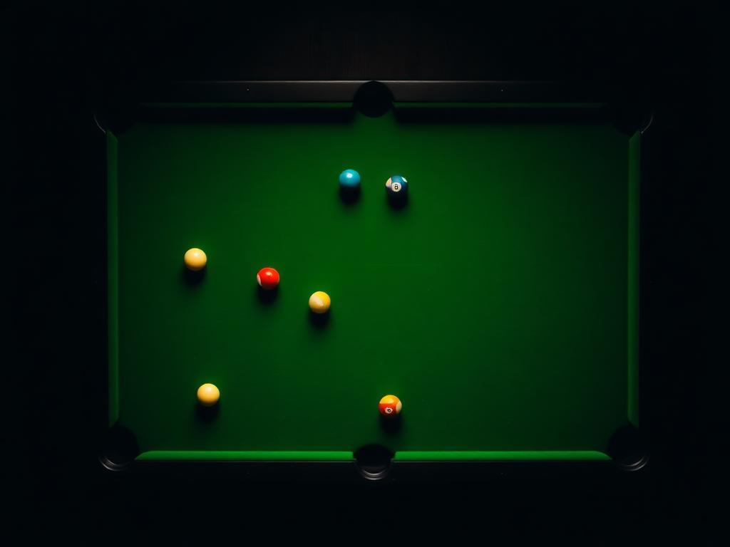 Top view of a snooker table